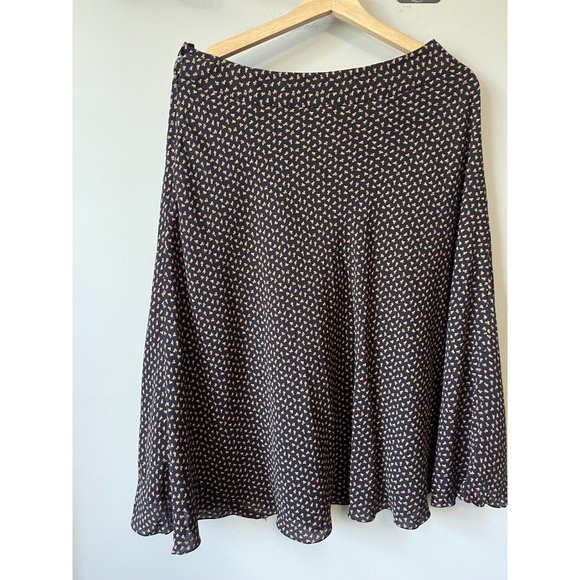 Jones New York Dresses & Skirts - Jones New York Silk Midi Skirt Black Floral Bud Print A-Line Lined Womens 10